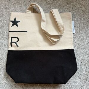 Starbucks Reserve Black and Cream Canvas Tote. PERFECT CONDITION!